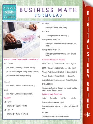 cover image of Business Math Formulas (Speedy Study Guides)